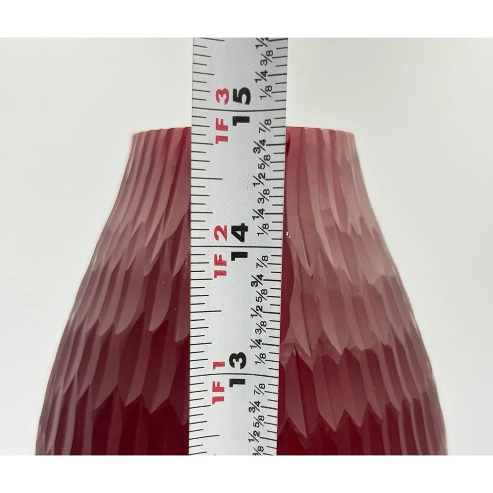 Vintage Ruby Red Flashed Glass Vase Large 15